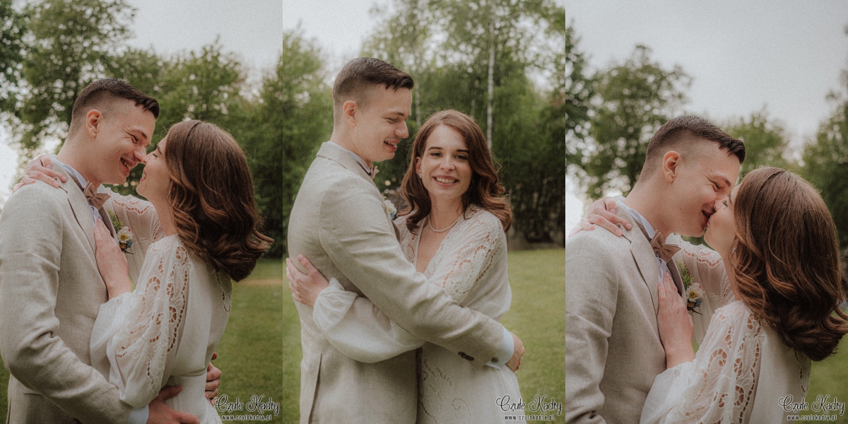 sesja slubna w deszczu