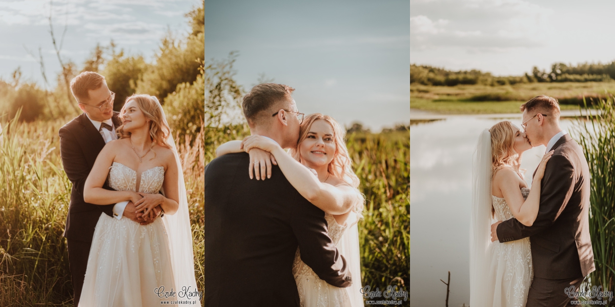 sesja slubna nad jeziorem
