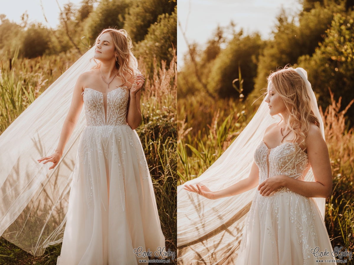 sesja slubna nad jeziorem