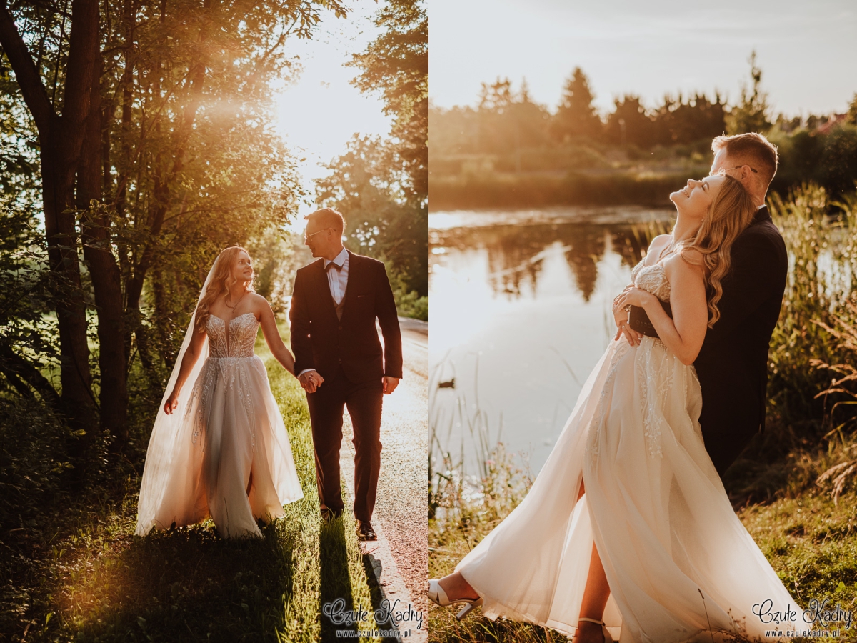 sesja slubna nad jeziorem
