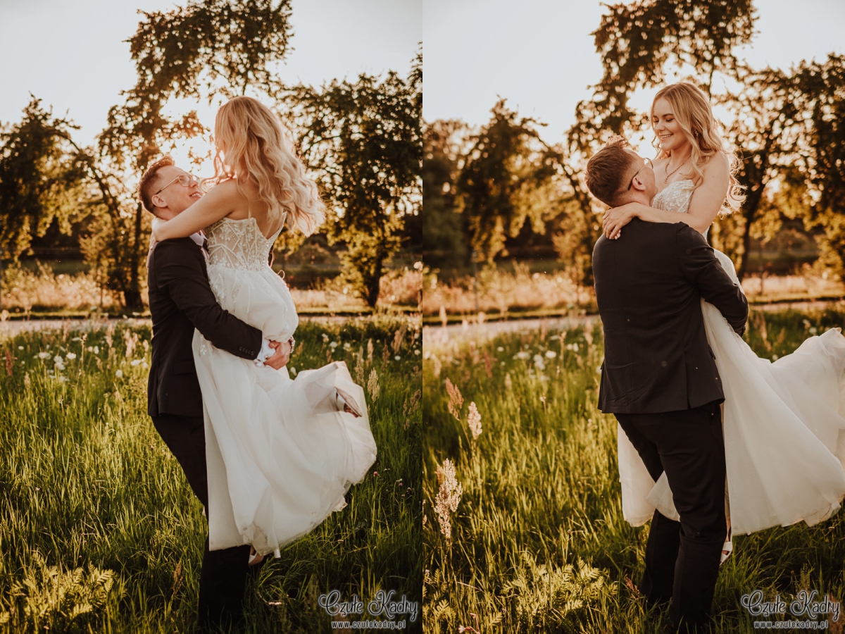 sesja slubna nad jeziorem